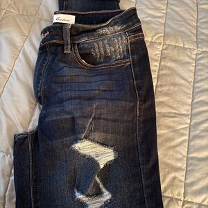 KanCan Dark Blue Ripped Denim